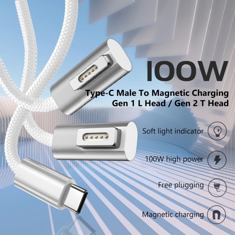 100W 5 Pin MagSafe 2 (T-shaped) to USB-C / Type-C PD Charging Cable, Cable Length: 1.8m - 图片 6