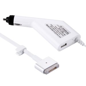 45W 14.85V 3.05A 5 Pin T Style MagSafe 2 Car Charger with 1 USB Port for Apple Macbook A1466 / A1436 / A1465 / A1435 / MD224 / MD231 / MD761 / MD711, Length: 1.7m