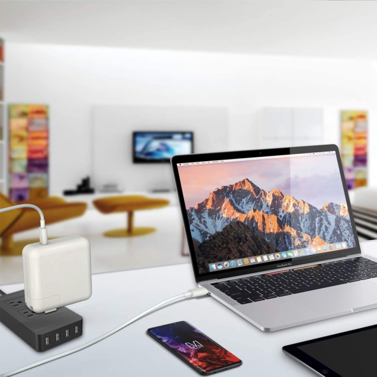 PD-96W 96W PD USB-C / Type-C Laptop Adapter + 2m 5A USB-C / Type-C to USB-C / Type-C Fast Charging Cable for MacBook Pro - 图片 3
