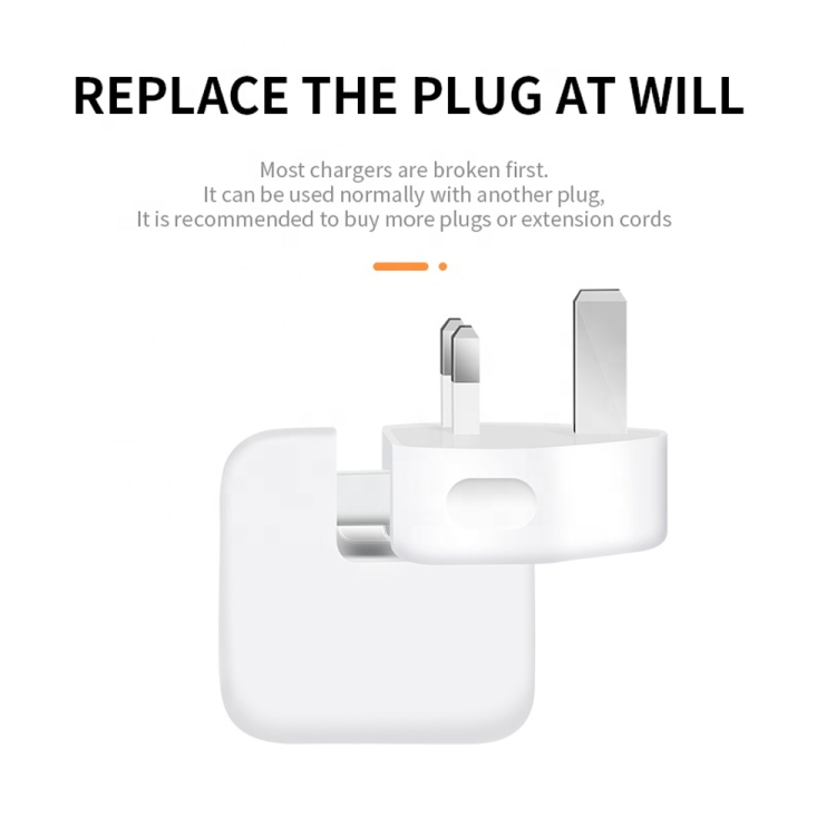 2 PCS XJ01 Power Adapter for iPad 10W 12W Charger & MacBook Series Charger, UK Plug - 图片 3