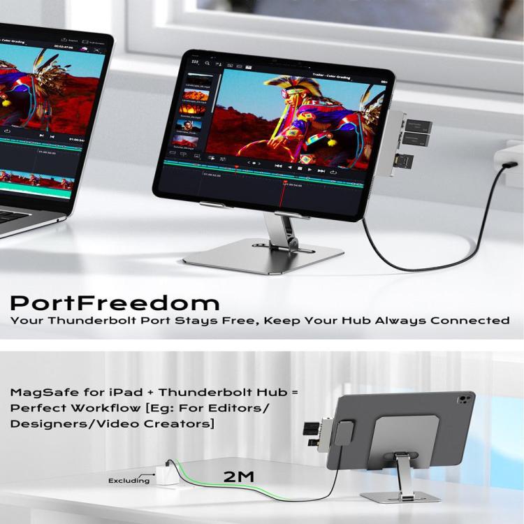 For iPad Pro 11 2025 Smart PIN Magnetic Charger Wireless Charging Pad with Type-C Cable - 图片 7