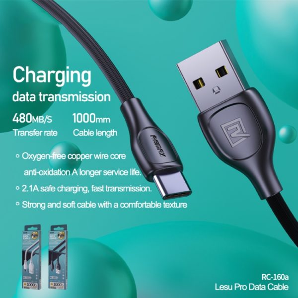 EDA001316301A_3.jpg Remax 2.1A Lesu Pro Series Charging Data Cable, Length: 1m, Type-C, 8 Pin, Micro USB
