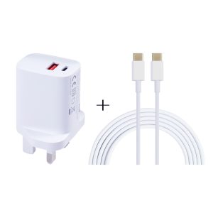 20W USB-C / Type-C + USB Ports Charger with 100W Type-C to Type-C Fast Charging Cable, 1m Type-C to Type-C, UK Plug, 1m Type-C to Type-C, US Plug, 1m Type-C to Type-C, EU Plug, 2m Type-C to Type-C, UK Plug, 2m Type-C to Type-C, US Plug...