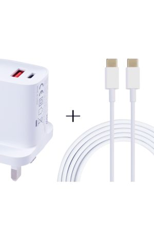 20W USB-C / Type-C + USB Ports Charger with 100W Type-C to Type-C Fast Charging Cable, 1m Type-C to Type-C, UK Plug, 1m Type-C to Type-C, US Plug, 1m Type-C to Type-C, EU Plug, 2m Type-C to Type-C, UK Plug, 2m Type-C to Type-C, US Plug...