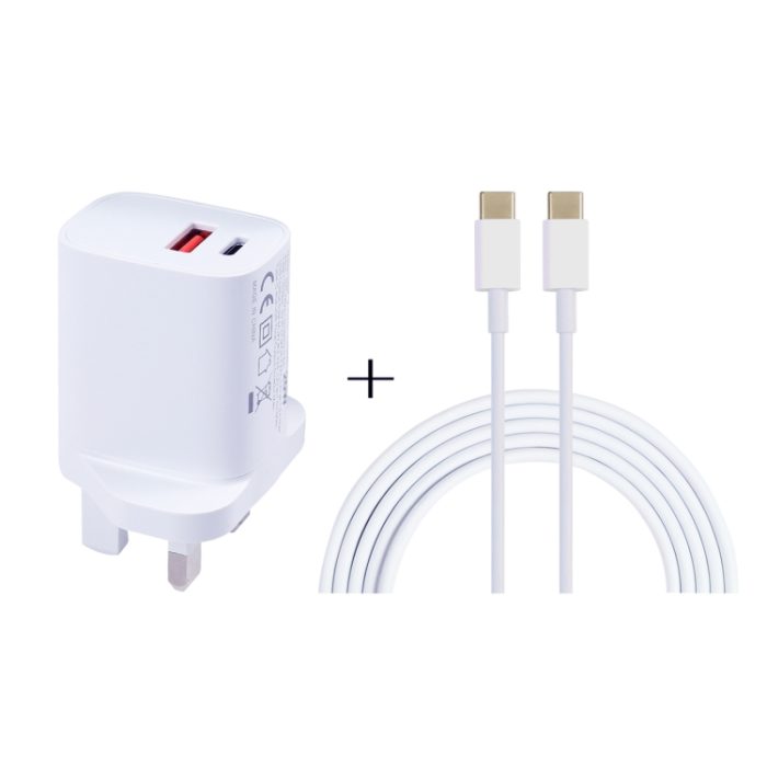 20W USB-C / Type-C + USB Ports Charger with 100W Type-C to Type-C Fast Charging Cable, 1m Type-C to Type-C, UK Plug, 1m Type-C to Type-C, US Plug, 1m Type-C to Type-C, EU Plug, 2m Type-C to Type-C, UK Plug, 2m Type-C to Type-C, US Plug...