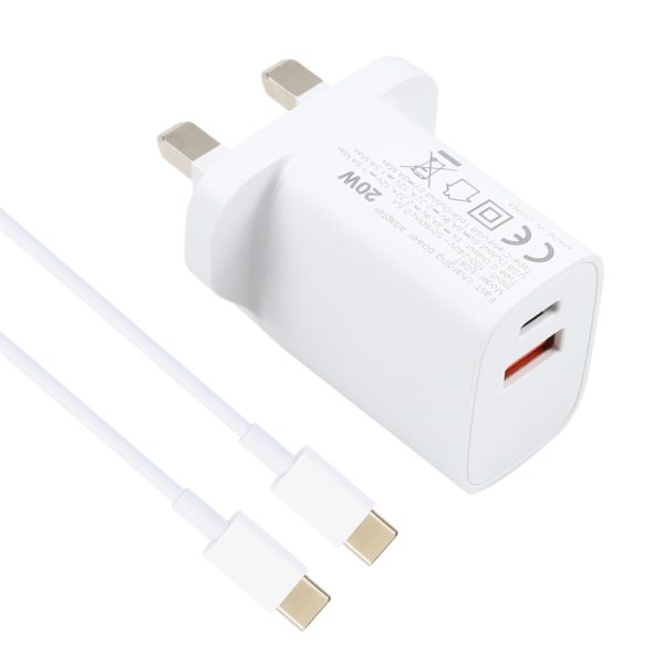 20W USB-C / Type-C + USB Ports Charger with 100W Type-C to Type-C Fast Charging Cable, 1m Type-C to Type-C, UK Plug, 1m Type-C to Type-C, US Plug, 1m Type-C to Type-C, EU Plug, 2m Type-C to Type-C, UK Plug, 2m Type-C to Type-C, US Plug...