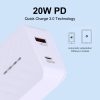EDA001642801_B1.jpg LZ-822A+C PD 20W USB-C / Type-C + QC 3.0 USB Fast Travel Charger,, US Plug, EU Plug