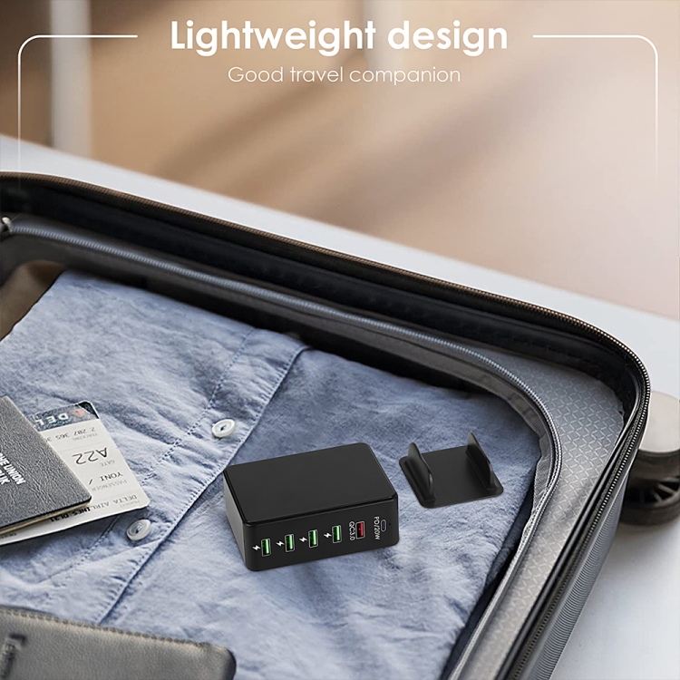 6 in 1 65W PD USB-C / Type-C + QC 3.0 USB + 4 USB Multi-port Travel Charger,, US Plug, EU Plug, UK Plug, AU Plug 6 6 in 1 65W PD USB-C / Type-C + QC 3.0 USB + 4 USB Multi-port Travel Charger,, US Plug, EU Plug, UK Plug, AU Plug - Image 6