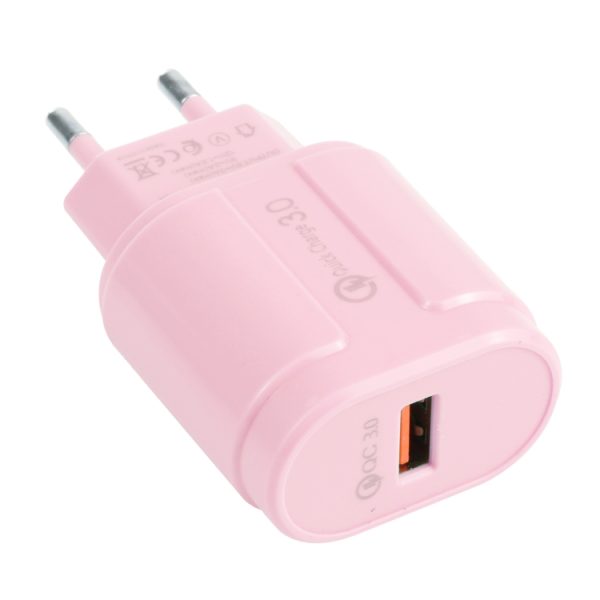 EDA001795701A-1.jpg 13-3 QC3.0 Single USB Interface Macarons Travel Charger,, EU Plug, US Plug