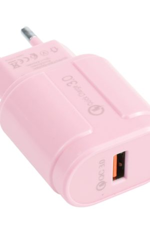 13-3 QC3.0 Single USB Interface Macarons Travel Charger,, EU Plug, US Plug