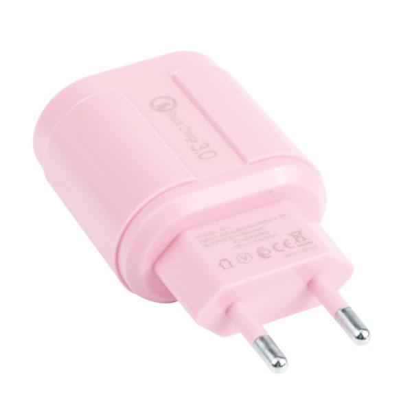 EDA001795701A_1.jpg 13-3 QC3.0 Single USB Interface Macarons Travel Charger,, EU Plug, US Plug