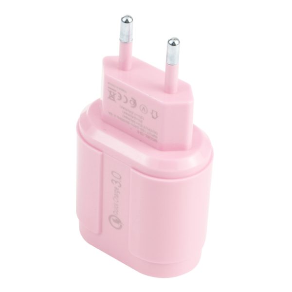 EDA001795701A_2.jpg 13-3 QC3.0 Single USB Interface Macarons Travel Charger,, EU Plug, US Plug