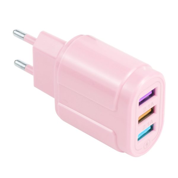 EDA001795901A_4.jpg 13-222 QC3.0 USB + 2.1A Dual USB Ports Macarons Travel Charger,, EU Plug, US Plug