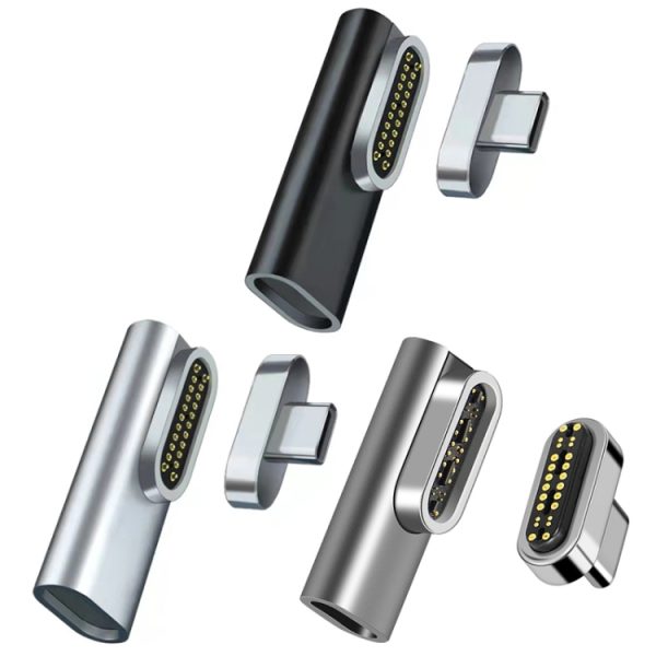 EDA001796801_B1.jpg 100W USB-C / Type-C Female to 20 Pin Magnetic USB-C / Type-C Male Elbow Adapter