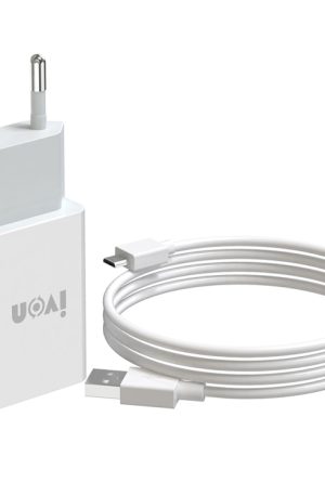 IVON AD-33 2 in 1 2.1A Single USB Port Travel Charger + 1m USB to Micro USB Data Cable Set,, EU Plug, US Plug