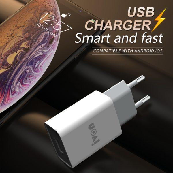 EDA002587201_B1.jpg IVON AD-33 2 in 1 2.1A Single USB Port Travel Charger + 1m USB to Micro USB Data Cable Set,, EU Plug, US Plug