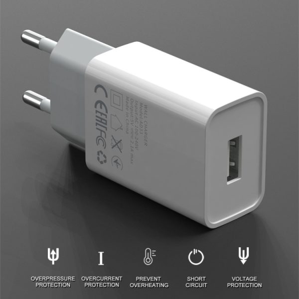 EDA002587201_B4.jpg IVON AD-33 2 in 1 2.1A Single USB Port Travel Charger + 1m USB to Micro USB Data Cable Set,, EU Plug, US Plug