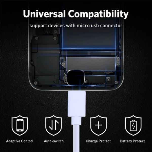 EDA002653101_B2.jpg USB to Micro USB Copper Core Charging Cable, 30cm, 50cm, 1m
