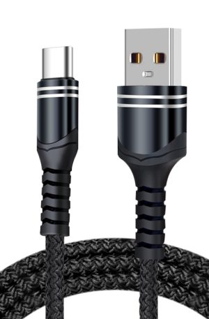 6A Woven Style USB Charging Cable, Cable Length: 1m, USB-C / Type-C, Micro USB, 8 Pin