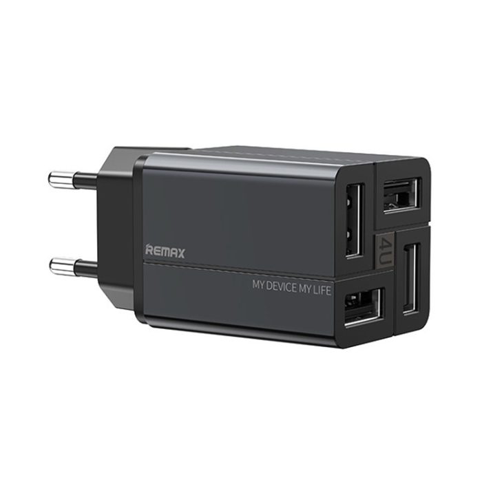 REMAX RP-U43 3.4A 4 USB Port Fast Charger, EU Plug, UK Plug