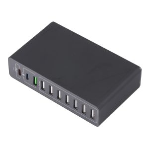 10 in 1 65W QC3.0 USB Smart Fast Charger, US Plug, UK Plug, AU Plug