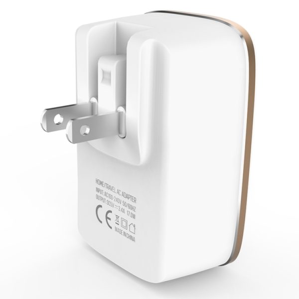 EDA00582801-1.jpg LDNIO A3304 17W 3 USB Interfaces Travel Charger Mobile Phone Charger,, US Plug, EU Plug, UK Plug, AU Plug