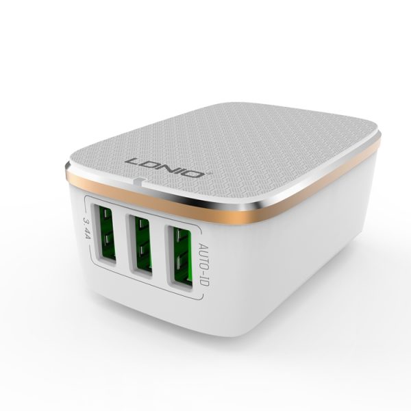 EDA00582801_3.jpg LDNIO A3304 17W 3 USB Interfaces Travel Charger Mobile Phone Charger,, US Plug, EU Plug, UK Plug, AU Plug