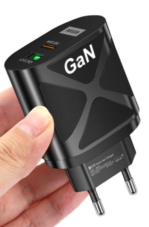 65W Gallium Nitride GaN389 USB + Type-C Fast Charging Charger, EU Plug, US Plug, UK Plug
