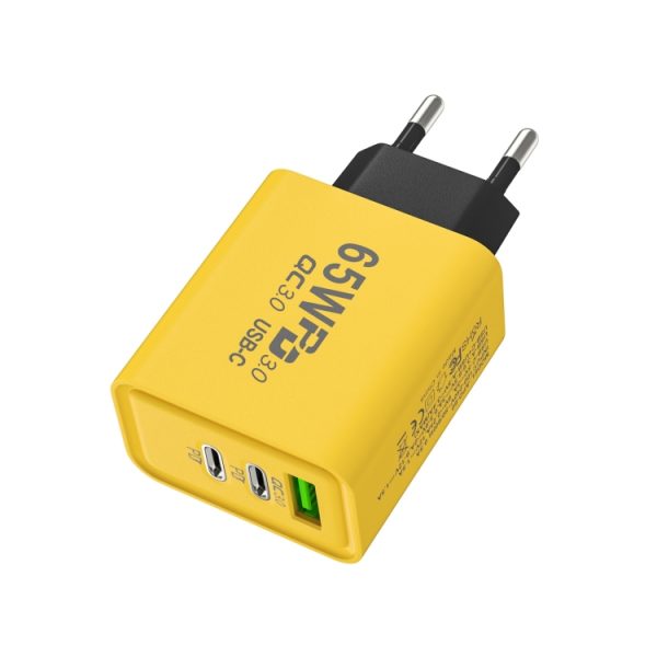 EDA006084401A-1.jpg 65W Gallium Nitride USB + Type-C Fast Charging Charger, EU Plug, US Plug