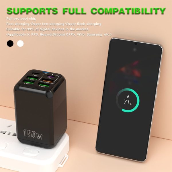 EDA0066432_B3.jpg 150W 4 x USB + 2 x USB-C / Type-C Multi-port Fast Charger, EU Plug, US Plug, UK Plug, AU Plug