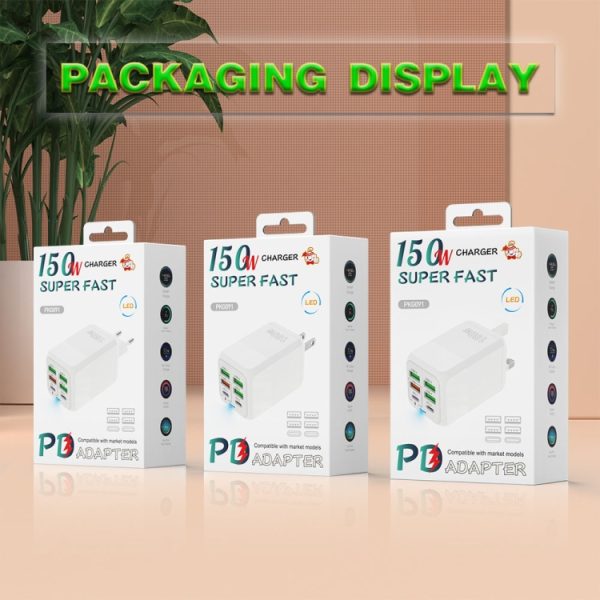 EDA0066432_B5.jpg 150W 4 x USB + 2 x USB-C / Type-C Multi-port Fast Charger, EU Plug, US Plug, UK Plug, AU Plug