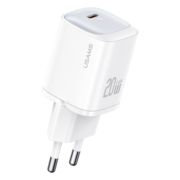 USAMS CC248 20W USB-C / Type-C GaN Fast Charger, EU Plug, CC248 1 USAMS CC248 20W USB-C / Type-C GaN Fast Charger, EU Plug, CC248