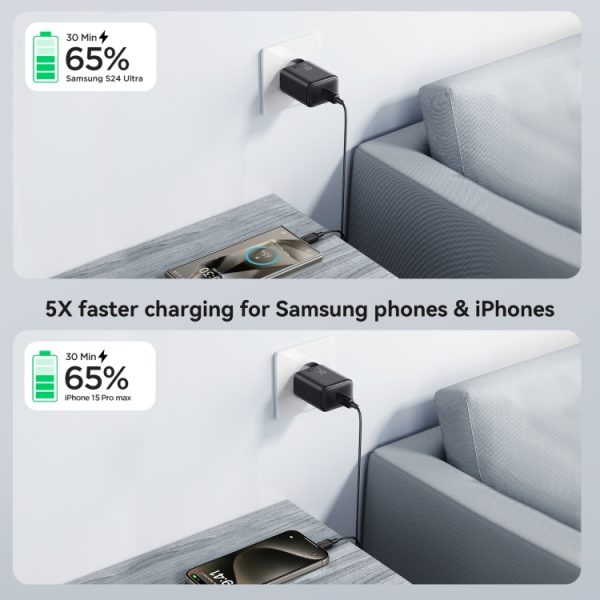JOYROOM JR-TCF23 25W USB-C / Type-C Port Fast Charger Kit with Type-C to Type-C Cable, EU Plug, UK Plug