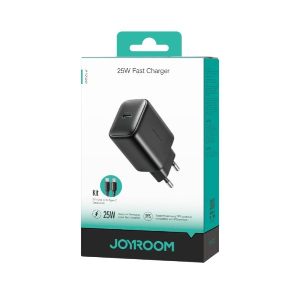 JOYROOM JR-TCF23 25W USB-C / Type-C Port Fast Charger Kit with Type-C to Type-C Cable, EU Plug, UK Plug