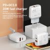 EDA0069513_B1.jpg LDNIO Q229 QC3.0 / PD20W USB + Type-C Fast Charger with 1m Type-C to Type-C Cable, EU Plug, UK Plug, US Plug