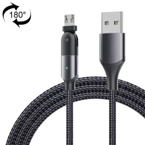 2.4A USB to Micro USB 180 Degree Rotating Elbow Charging Cable, 1.2m Micro USB, 2m Micro USB