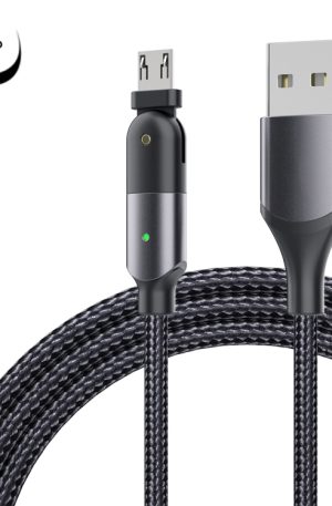 2.4A USB to Micro USB 180 Degree Rotating Elbow Charging Cable, 1.2m Micro USB, 2m Micro USB