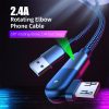 EDA00789001A_3.jpg 2.4A USB to Micro USB 180 Degree Rotating Elbow Charging Cable, 1.2m Micro USB, 2m Micro USB
