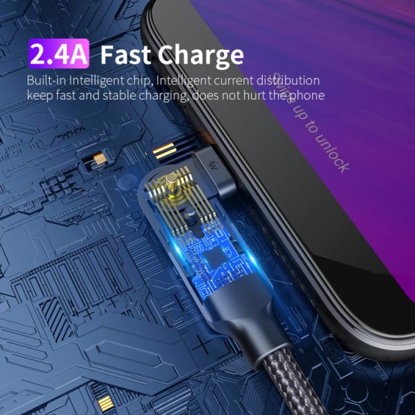 EDA00789001A_7.jpg 2.4A USB to Micro USB 180 Degree Rotating Elbow Charging Cable, 1.2m Micro USB, 2m Micro USB