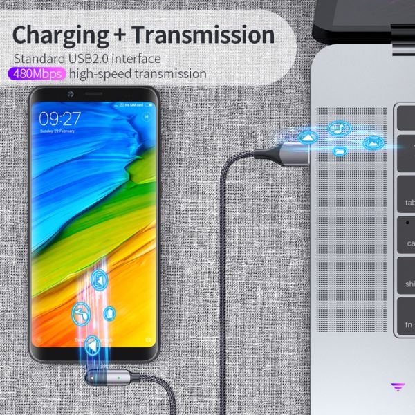 EDA00789001A_8.jpg 2.4A USB to Micro USB 180 Degree Rotating Elbow Charging Cable, 1.2m Micro USB, 2m Micro USB