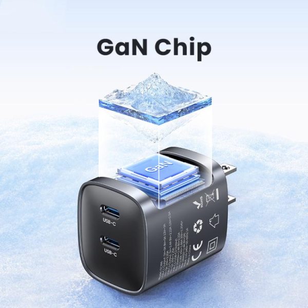 EDA007899401A_7.jpg USAMS CC306 T66 45W Dual USB-C / Type-C GaN Fast Charger, US Plug, CC306