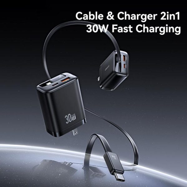 EDA0079446_B1-1.jpg USAMS CC297 30W Fast Charger With Retractable USB-C / Type-C Cable, US Plug