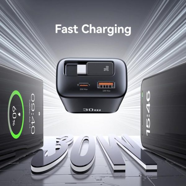 EDA0079446_B4-1.jpg USAMS CC297 30W Fast Charger With Retractable USB-C / Type-C Cable, US Plug