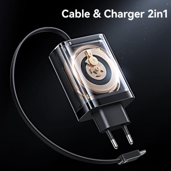EDA0079447_B2-1.jpg USAMS CC296 30W Fast Charger With Retractable USB-C / Type-C Cable, EU Plug