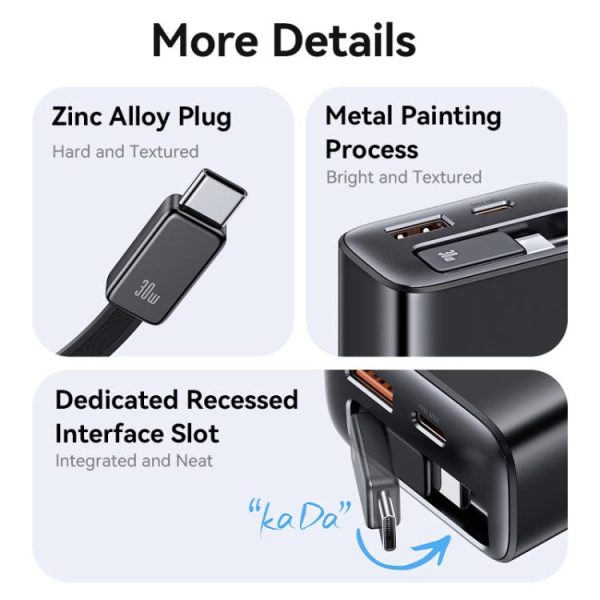 EDA0079447_B8-1.jpg USAMS CC296 30W Fast Charger With Retractable USB-C / Type-C Cable, EU Plug