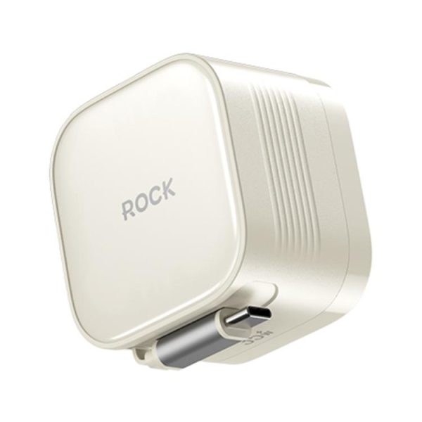 EDA008131801A-1.jpg ROCK T90 PD35W Type-C Single Port GaN Wall Charger with Type-C Retractable Cable, UK Plug, EU Plug