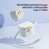 EDA0081318_B1.jpg ROCK T90 PD35W Type-C Single Port GaN Wall Charger with Type-C Retractable Cable, UK Plug, EU Plug