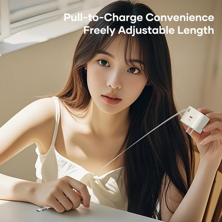 ROCK T90 PD35W Type-C Single Port GaN Wall Charger with Type-C Retractable Cable, UK Plug, EU Plug 3 ROCK T90 PD35W Type-C Single Port GaN Wall Charger with Type-C Retractable Cable, UK Plug, EU Plug - Image 3