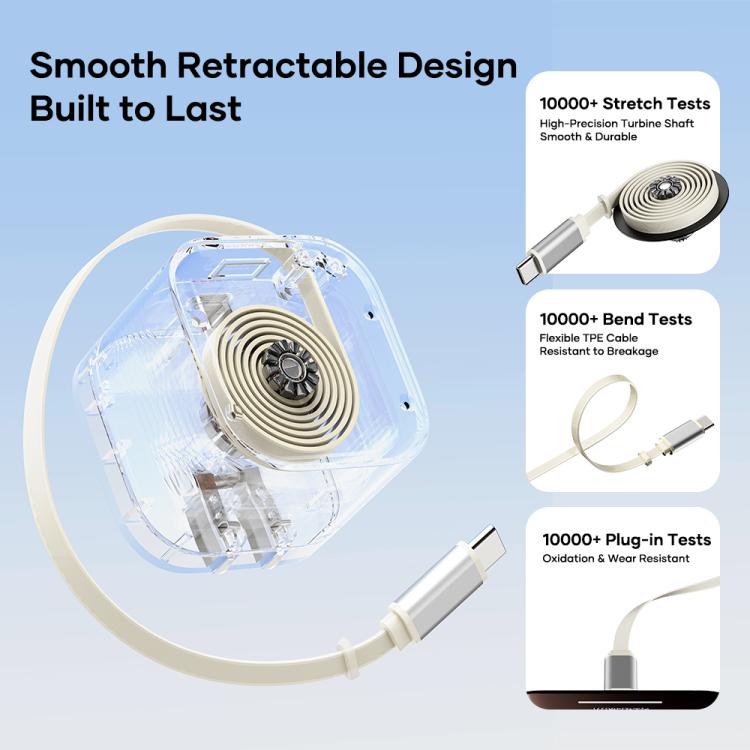 ROCK T90 PD35W Type-C Single Port GaN Wall Charger with Type-C Retractable Cable, UK Plug, EU Plug 5 ROCK T90 PD35W Type-C Single Port GaN Wall Charger with Type-C Retractable Cable, UK Plug, EU Plug - Image 5