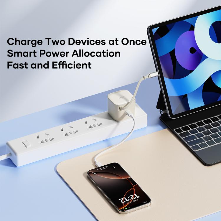 ROCK T90 PD35W Type-C Single Port GaN Wall Charger with Type-C Retractable Cable, UK Plug, EU Plug 7 ROCK T90 PD35W Type-C Single Port GaN Wall Charger with Type-C Retractable Cable, UK Plug, EU Plug - Image 7